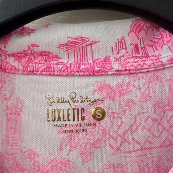 Lilly Pulitzer Pink & White Polo Tee Dress with shorts - Picture 4 of 8